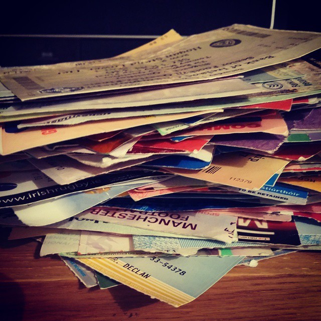 Roughly what 24 years of ticket stubs amount to